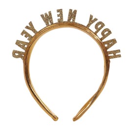 Himine New Year Bow Headband, Christmas Party, New Year Party Headband (Gold)