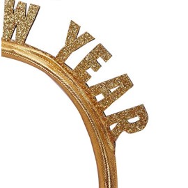 Himine New Year Bow Headband, Christmas Party, New Year Party Headband (Gold)