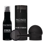 Pacinos Hair Fiber Kit - Conceal Thinning Hair Instantly with Fiber Hold Spray - Black