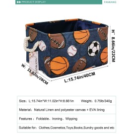 FANKANG Rectangular Laundry Basket Nursery Storage Fabric Storage Bin Storage Hamper,Gift Baskets(Navl-ball game)