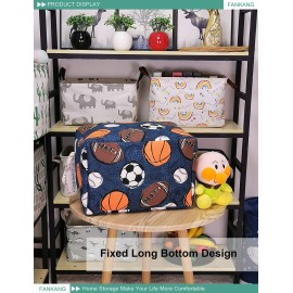 FANKANG Rectangular Laundry Basket Nursery Storage Fabric Storage Bin Storage Hamper,Gift Baskets(Navl-ball game)