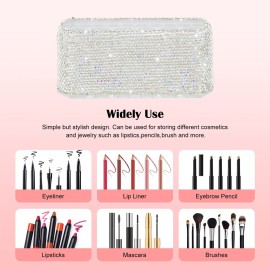 KEYPOWER Makeup Beauty Brush Bling Crystal Luxury Organizer for Slim Handles | 26 Space Cosmetic Storage Display Container (White) (Purely Handmade) KEYPOWER Makeup Beauty Brush Bling Crystal Luxury Organizer for Slim Handles | 26 Space Cosmetic Storage Display Container (White) (Purely Handmade)