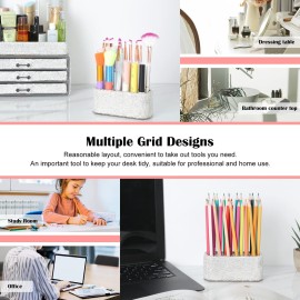 KEYPOWER Makeup Beauty Brush Bling Crystal Luxury Organizer for Slim Handles | 26 Space Cosmetic Storage Display Container (White) (Purely Handmade) KEYPOWER Makeup Beauty Brush Bling Crystal Luxury Organizer for Slim Handles | 26 Space Cosmetic Storage Display Container (White) (Purely Handmade)