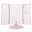 Flymiro Tri-fold Lighted Vanity Makeup Mirror with 3x/2x Magnification,21 LED Lights and Touch Screen,180 Degrees Free Rotation Countertop Cosmetic Mirror,Travel(Pink)
