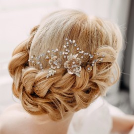 AW BRIDAL Bridal Hair Comb Pearl Flower Wedding Hair Pieces for Bride Hair Accessories Wedding Hair Comb Clips (Gold) AW BRIDAL Bridal Hair Comb Pearl Flower Wedding Hair Pieces for Bride Hair Accessories Wedding Hair Comb Clips (Gold)