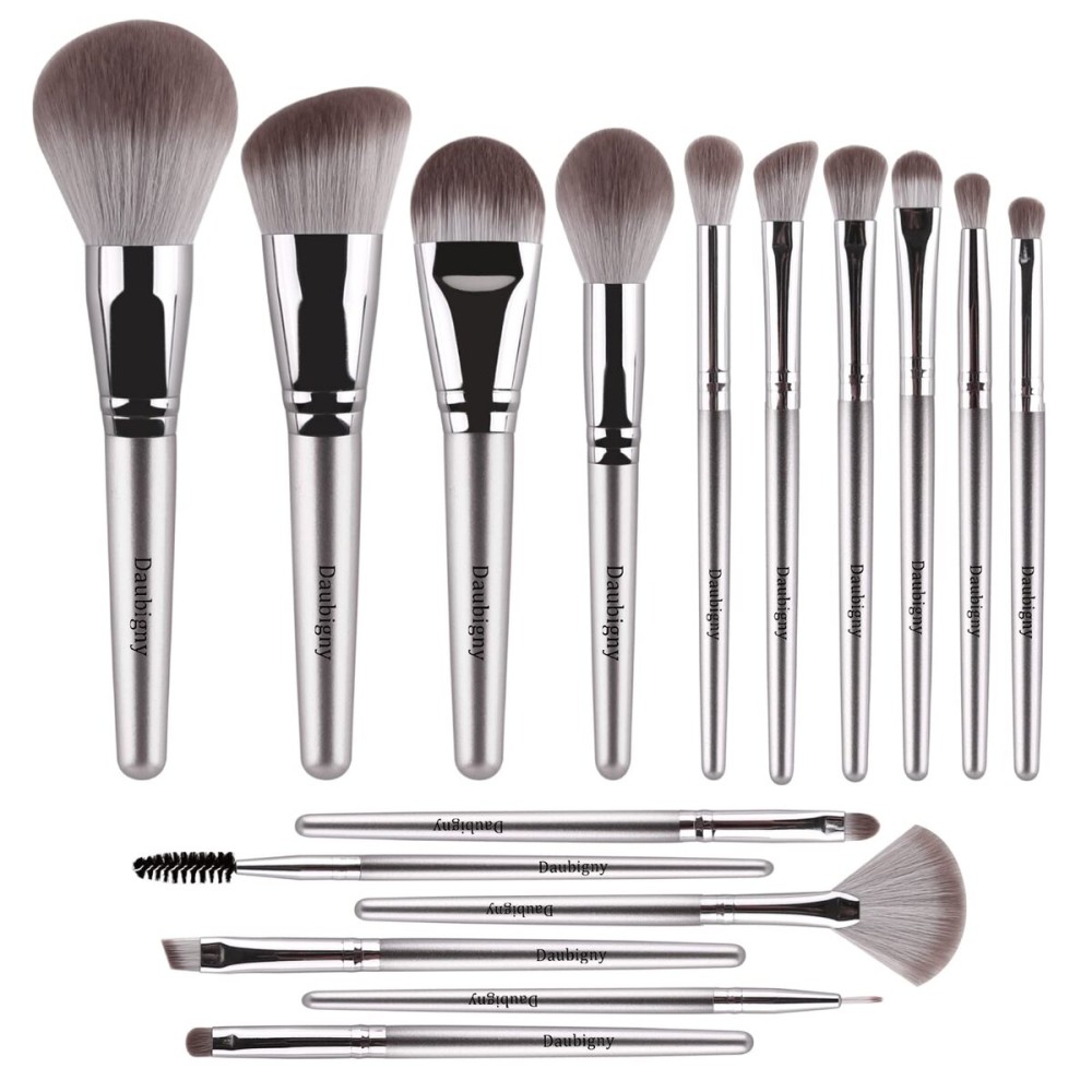 Makeup Brushes,Daubigny 16Pcs Silver Premium Synthetic Makeup Brush Set with Professional Foundation Brushes Powder Concealers Eye shadows Blush Makeup Brush for Perfect Makeup Makeup Brushes,Daubigny 16Pcs Silver Premium Synthetic Makeup Brush Set with Professional Foundation Brushes Powder Concealers Eye shadows Blush Makeup Brush for Perfect Makeup