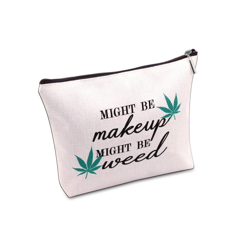 JXGZSO Funny Weed Makeup Bag With Zipper Gifts For Women Might Be Makeup Might Be Weed Cosmetic Bag (Weed) JXGZSO Funny Weed Makeup Bag With Zipper Gifts For Women Might Be Makeup Might Be Weed Cosmetic Bag (Weed)