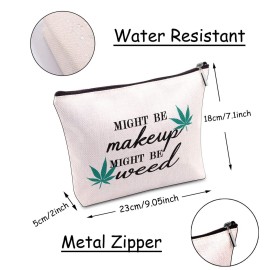 JXGZSO Funny Weed Makeup Bag With Zipper Gifts For Women Might Be Makeup Might Be Weed Cosmetic Bag (Weed) JXGZSO Funny Weed Makeup Bag With Zipper Gifts For Women Might Be Makeup Might Be Weed Cosmetic Bag (Weed)