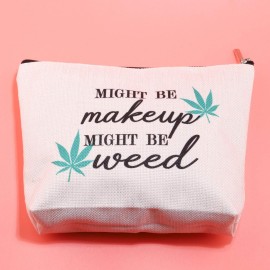 JXGZSO Funny Weed Makeup Bag With Zipper Gifts For Women Might Be Makeup Might Be Weed Cosmetic Bag (Weed) JXGZSO Funny Weed Makeup Bag With Zipper Gifts For Women Might Be Makeup Might Be Weed Cosmetic Bag (Weed)