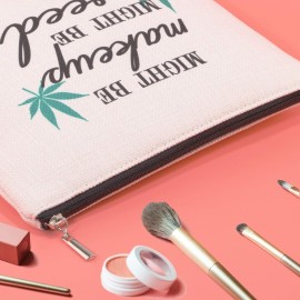 JXGZSO Funny Weed Makeup Bag With Zipper Gifts For Women Might Be Makeup Might Be Weed Cosmetic Bag (Weed) JXGZSO Funny Weed Makeup Bag With Zipper Gifts For Women Might Be Makeup Might Be Weed Cosmetic Bag (Weed)