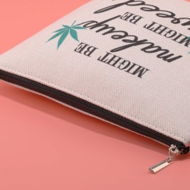 JXGZSO Funny Weed Makeup Bag With Zipper Gifts For Women Might Be Makeup Might Be Weed Cosmetic Bag (Weed) JXGZSO Funny Weed Makeup Bag With Zipper Gifts For Women Might Be Makeup Might Be Weed Cosmetic Bag (Weed)