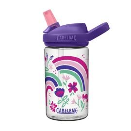 CamelBak Eddy+ Kids Bite Valve Straw Tritan Renew Water Bottle Rainbow Floral, 14oz