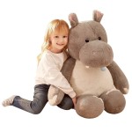 IKASA Giant Hippo Stuffed Animal,30 Jumbo Plush Toy, Soft and Cute Toys for Kids Boys Girls (Gray)