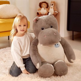 IKASA Giant Hippo Stuffed Animal,30 Jumbo Plush Toy, Soft and Cute Toys for Kids Boys Girls (Gray)