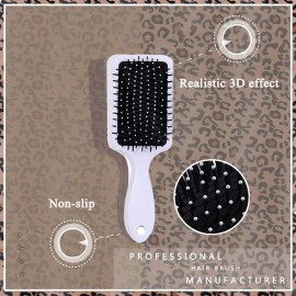Aaiffey Cows Print Hair Brushes,Hair Detangling Brush Anti Static Massage Comb Hair Brush For All Hair Types Wavy/Curly/Thick/Long/Short/Wet And Dry Hair