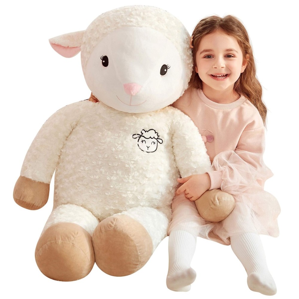 IKASA 30 Giant Sheep Stuffed Animal - Jumbo Soft Kawaii Plush Toy for Kids & Girlfriend (White)