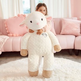 IKASA 30 Giant Sheep Stuffed Animal - Jumbo Soft Kawaii Plush Toy for Kids & Girlfriend (White)