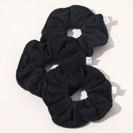 Ivyu Microfiber Hair Drying Scrunchies Towel Fiber Large Big Scrunchie for Curl Hair for Shower Wet Anti Frizz Hair Products Absorbent Fast Terry Cloth Sleep Scrunchy