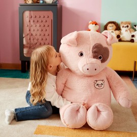 IKASA Stuffed Toy Jumbo Pig, 30\'\' Plush Animal, Premium Quality Soft Toy for Kids, Gift for Birthday or Holiday