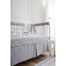 TL Care Heavenly Soft Chenille Fitted Crib Sheet 28 x 52, Warm and Cozy Neutral Chenille Sheet, Gray 3D Cloud, for Boys and Girls, Fits Crib and Toddler Bed mattresses