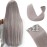 Hairro Clip in Hair Extensions 100% Human Hair Thin Grey 12 Inch Short Straight Human Hair Clip on Hairpieces 55g Machine Weft 8pcs 18 Clips for Women