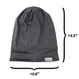ELIHAIR Sleep Beanie Cap Lined Silky Satin Bonnet Adjustable Soft Slouchy Hats for Women and Girls Frizzy Hair Cover(Dark Gray)