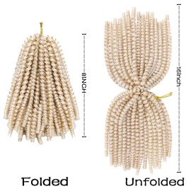 7Pack Spring Twist Crochet Hair 8inch Spring Twists Twist Hair Synthetic Fiber Fluffy Twist Crochet Braids Honey Blonde Spring Twist Braiding Hair for Women Hair Extension(8inch,613)
