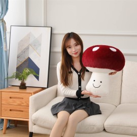 Fun Sunma Lovely Mushroom Pillow Stuffed Plush Mushroom Pillow (22 inches) Red, White