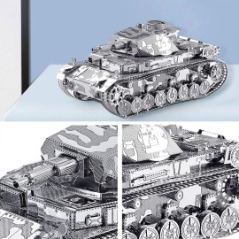 Piececool 3D Metal Puzzles for Adults, German IV Tank Metal Model Cars Kits to Build for Teens Students, DIY Military Model Kit Toys, Great Birthday Gifts, 168 Pcs