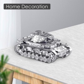 Piececool 3D Metal Puzzles for Adults, German IV Tank Metal Model Cars Kits to Build for Teens Students, DIY Military Model Kit Toys, Great Birthday Gifts, 168 Pcs