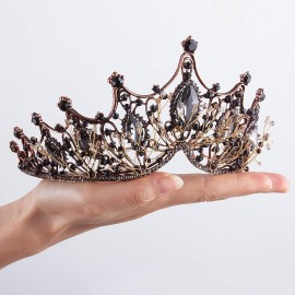 CROWN GUIDE Queen Crowns for Women, Pearl Crystal Crown Pageant Wedding Tiaras for Bride Costume with Gemstones