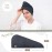 myHomeBody Hair Towel Wrap, Luxury Quick Drying Turban, Ultra Soft Absorbent Charcoal Fiber Cap, with Coconut Shell Button - Midnight Blue