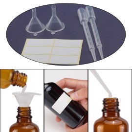 YIZHAO Blue Glass Spray Bottles 2oz, with Small Fine Mist Spray, Metal Cap, Refillable for Essential Oil,Travel,Cleaning,Perfume,Aromatherapy,Makeup - 6 Pcs