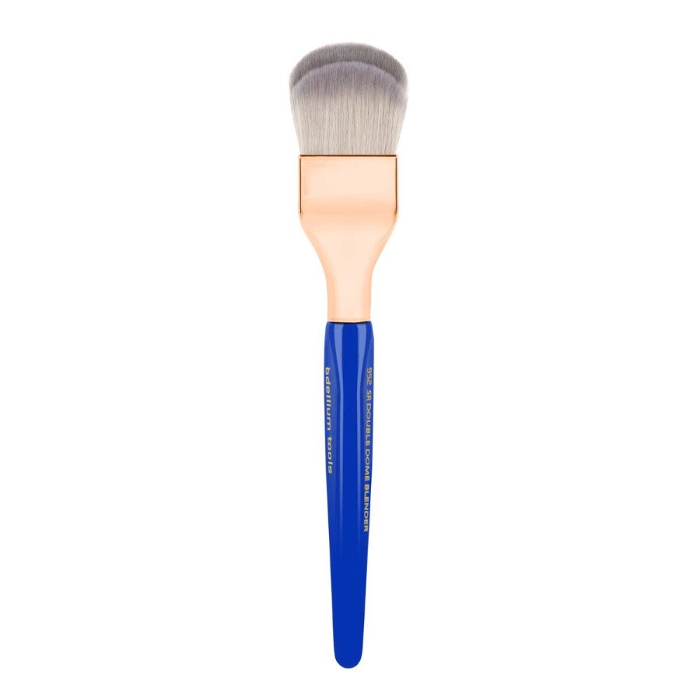 Bdellium Tools Professional Makeup Brush - Golden Triangle 952 Small Rounded Double Dome Blender - With All Vegan and Soft Synthetic Fibers, For Application & Blending (Blue, 1pc)