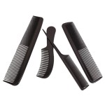 NuAngela Styling Comb Set, Cutting Combs Clipper Rat Tail Hair Beard Comb, Wide and Fine Tooth Hair Dressing Comb For Women Men Parting Teasing, Professional Barber Comb (BLACK)