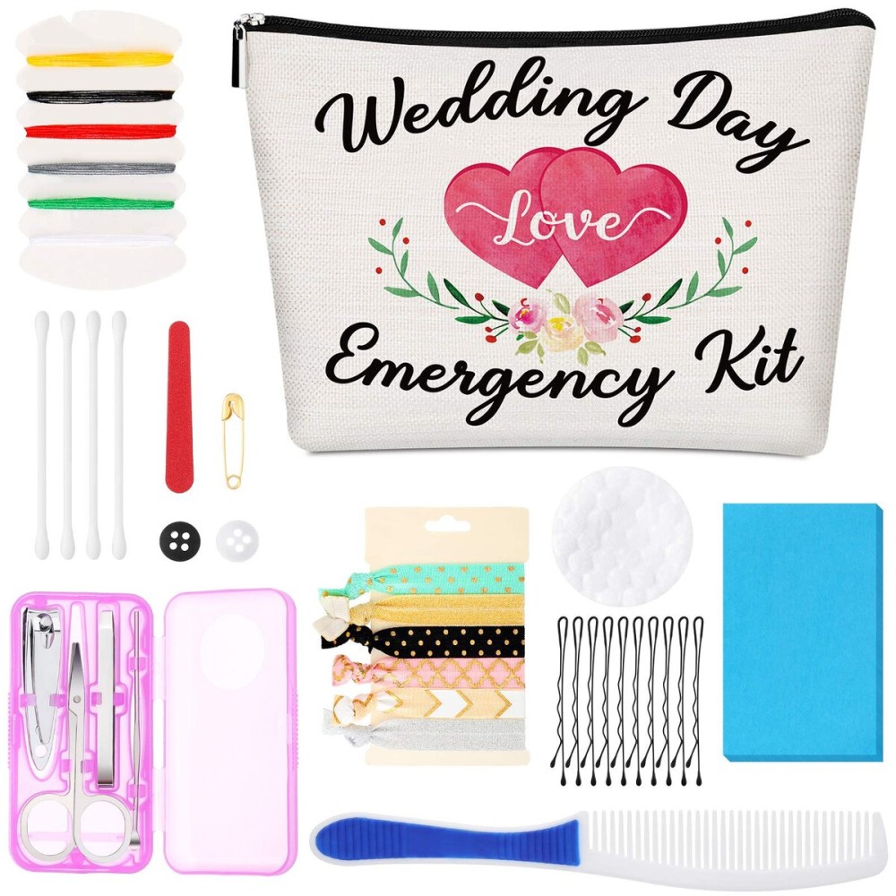 Floral Wedding Emergency Kit for Bride Wedding Survival Set with Makeup Bag, Bridal Shower Kit Gift Present Fun Engagement Present for Bride Emergency Supplies(Classic Series) Floral Wedding Emergency Kit for Bride Wedding Survival Set with Makeup Bag, Bridal Shower Kit Gift Present Fun Engagement Present for Bride Emergency Supplies(Classic Series)