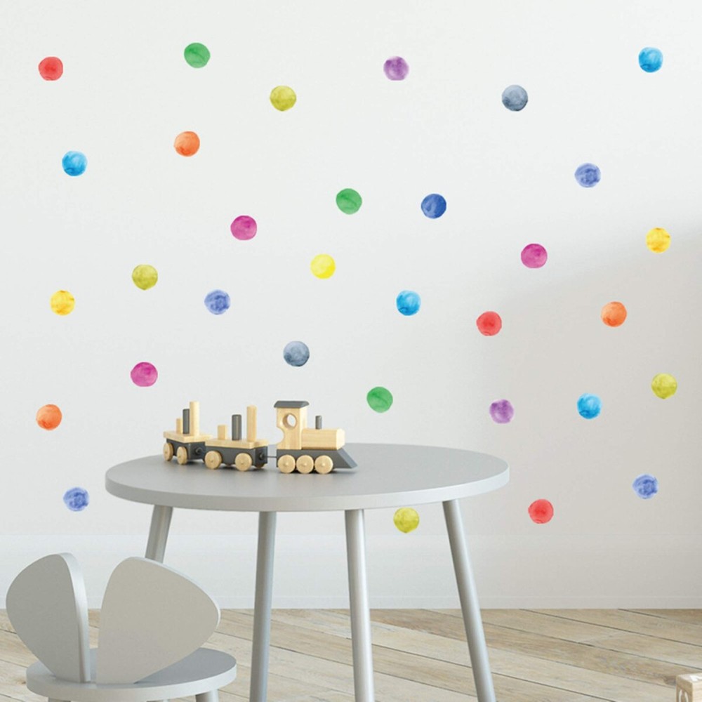 ROFARSO 120 Decals 2.2\'\' Colorful Dots Wall Decals Watercolor Wall Stickers DIY Decoration for Kids Baby Boys Girls Teens Removable Home Decor for Nursery Bedroom Living Room Playing Room