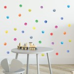 ROFARSO 120 Decals 2.2\'\' Colorful Dots Wall Decals Watercolor Wall Stickers DIY Decoration for Kids Baby Boys Girls Teens Removable Home Decor for Nursery Bedroom Living Room Playing Room
