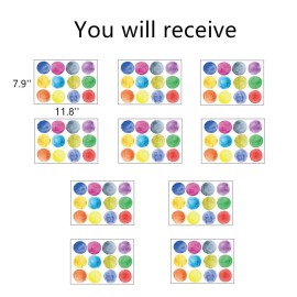 ROFARSO 120 Decals 2.2\'\' Colorful Dots Wall Decals Watercolor Wall Stickers DIY Decoration for Kids Baby Boys Girls Teens Removable Home Decor for Nursery Bedroom Living Room Playing Room