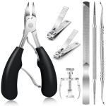 JTIEO Ingrown Toenail Tool 7PCS Upgraded Toenail Clippers Ingrown Toenail Treatment Pedicure Tools Professional Tool Set for Ingrown & Thick Nail Stainless Steel Ingrown Toenail Removal Kit