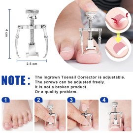 JTIEO Ingrown Toenail Tool 7PCS Upgraded Toenail Clippers Ingrown Toenail Treatment Pedicure Tools Professional Tool Set for Ingrown & Thick Nail Stainless Steel Ingrown Toenail Removal Kit