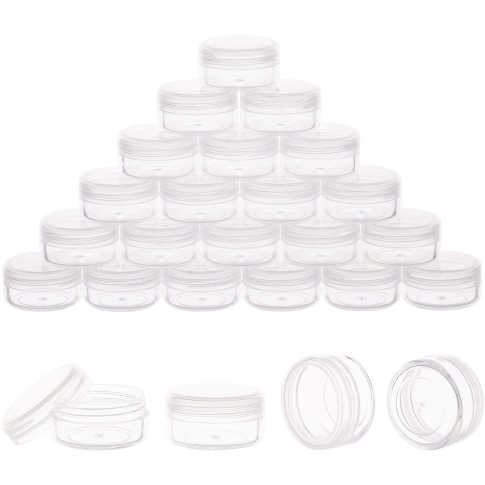 Tiny Cosmetic Containers, 3 Gram 50Pcs Sample Containers with Lids, BPA Free Clear Sample Jars for Makeup, Lotion, Eye Shadow, Powder, and Lip Balm