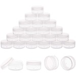 Tiny Cosmetic Containers, 3 Gram 50Pcs Sample Containers with Lids, BPA Free Clear Sample Jars for Makeup, Lotion, Eye Shadow, Powder, and Lip Balm