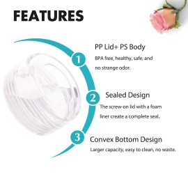 Tiny Cosmetic Containers, 3 Gram 50Pcs Sample Containers with Lids, BPA Free Clear Sample Jars for Makeup, Lotion, Eye Shadow, Powder, and Lip Balm