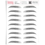 Brows by Bossy Studio & Co Temporary Eyebrow Tattoos Waterproof Eyebrow Stickers, False Tattoos Hair Like Peel Off Instant Transfer Brow straight black