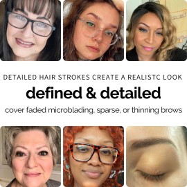 Brows by Bossy Studio & Co Temporary Eyebrow Tattoos Waterproof Eyebrow Stickers, False Tattoos Hair Like Peel Off Instant Transfer Brow straight black