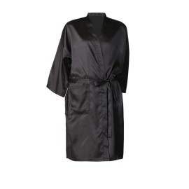 Mollensiuer 1 Piece Black Salon Robes Smock for Hair Salon Client Gown Cape Hair Cutting Smock Kimono Style