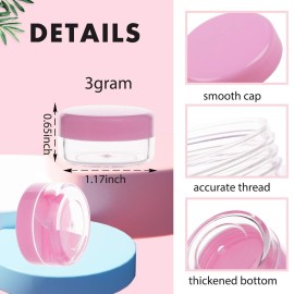 3 Gram Sample Containers with Lids, 25 Pieces Pink Sample Jars, BPA Free Tiny Cosmetic Containers for Makeup, Lotion, Eye Shadow, Powder, and Lip Balms 3 Gram Sample Containers with Lids, 25 Pieces Pink Sample Jars, BPA Free Tiny Cosmetic Containers for Makeup, Lotion, Eye Shadow, Powder, and Lip Balms