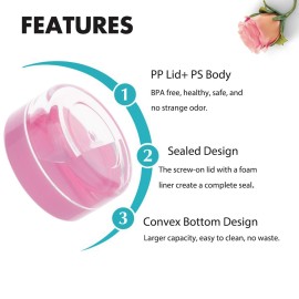 3 Gram Sample Containers with Lids, 25 Pieces Pink Sample Jars, BPA Free Tiny Cosmetic Containers for Makeup, Lotion, Eye Shadow, Powder, and Lip Balms 3 Gram Sample Containers with Lids, 25 Pieces Pink Sample Jars, BPA Free Tiny Cosmetic Containers for Makeup, Lotion, Eye Shadow, Powder, and Lip Balms