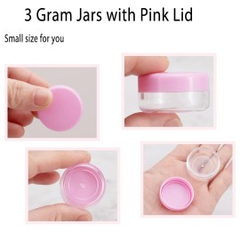 3 Gram Sample Containers with Lids, 25 Pieces Pink Sample Jars, BPA Free Tiny Cosmetic Containers for Makeup, Lotion, Eye Shadow, Powder, and Lip Balms 3 Gram Sample Containers with Lids, 25 Pieces Pink Sample Jars, BPA Free Tiny Cosmetic Containers for Makeup, Lotion, Eye Shadow, Powder, and Lip Balms